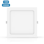 Faretto Led Da Incasso Quadrato 15W 3000K Retroilluminato Foro 140-150mm