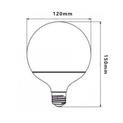 Lampada Globo LED G120 E27 24W 6000K Luce Fredda
