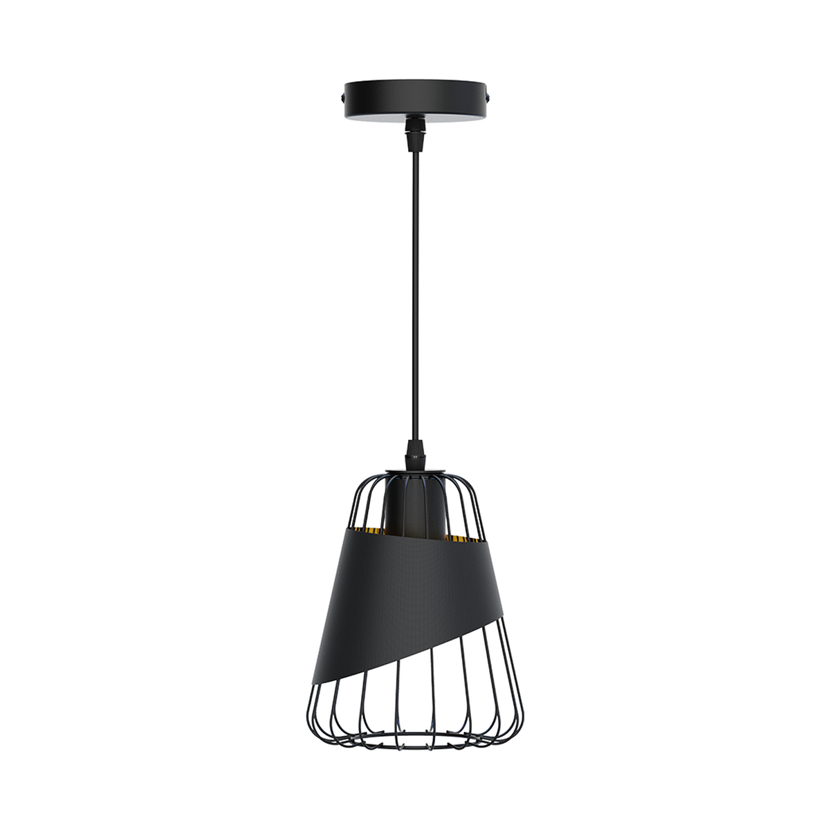 Lampadario Lampada Sospensione Moderno Industriale Paralume Nero E27