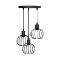 Lampadario a Sospensione Vintage Retrò 3 Gabbie Con Attacco E27