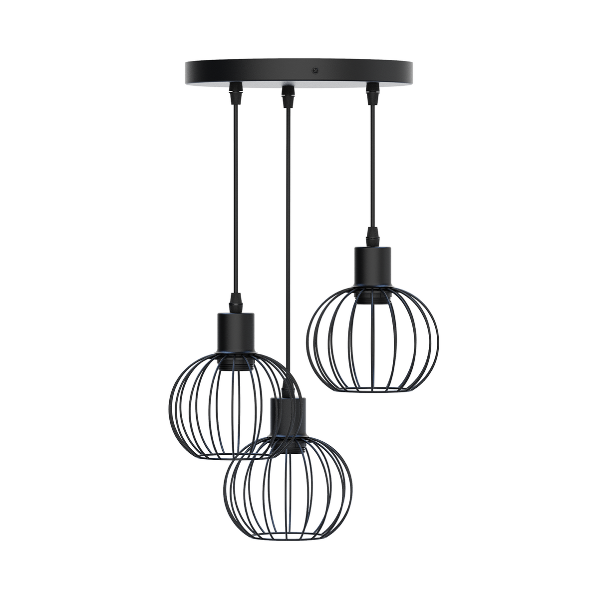 Lampadario a Sospensione Vintage Retrò 3 Gabbie Con Attacco E27
