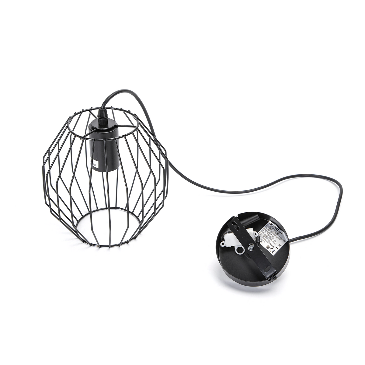 Lampadario a Sospensione Design Moderno Industriale Nero E27