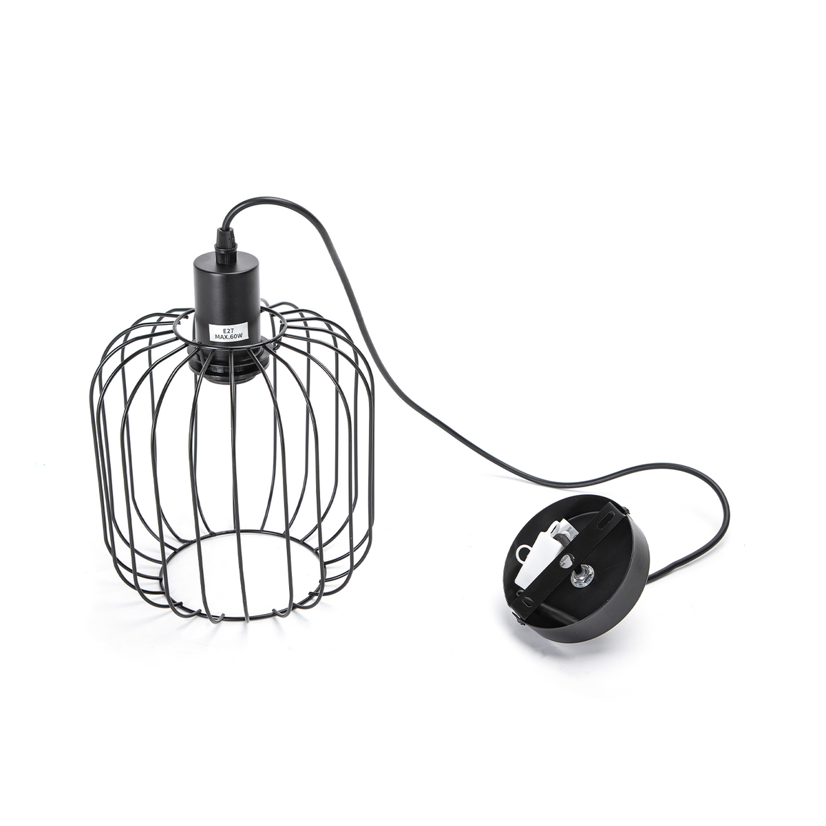 Lampadario a Sospensione Design Moderno Industriale Nero E27