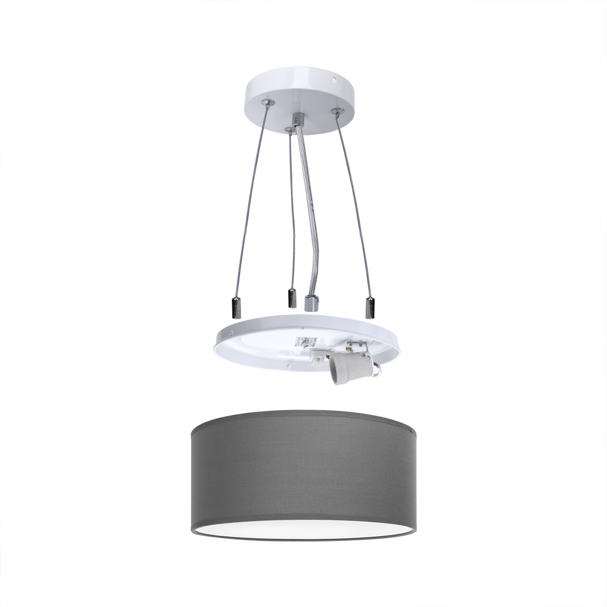 Lampadario Soffitto o Sospensione In Tessuto Design Moderno 2 x E27