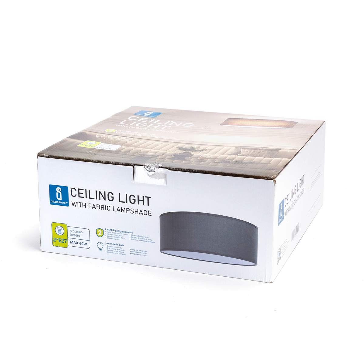 Lampadario Soffitto o Sospensione In Tessuto Design Moderno 2 x E27