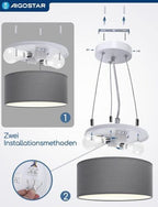 Lampadario Soffitto o Sospensione In Tessuto Design Moderno 2 x E27