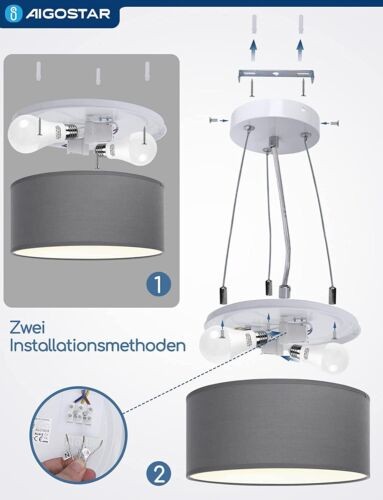 Lampadario Soffitto o Sospensione In Tessuto Design Moderno 2 x E27