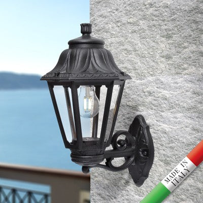 Lanterna Applique a Parete in Resina BISSO ANNA Nero E27 IP55