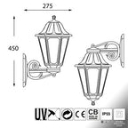 Lanterna Applique a Parete in Resina BISSO ANNA Bianco E27 IP55