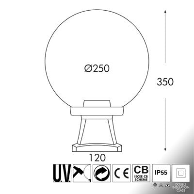 Lampada da Terra in Resina DISMA G250 E27 IP55 Fumagalli Trasparente