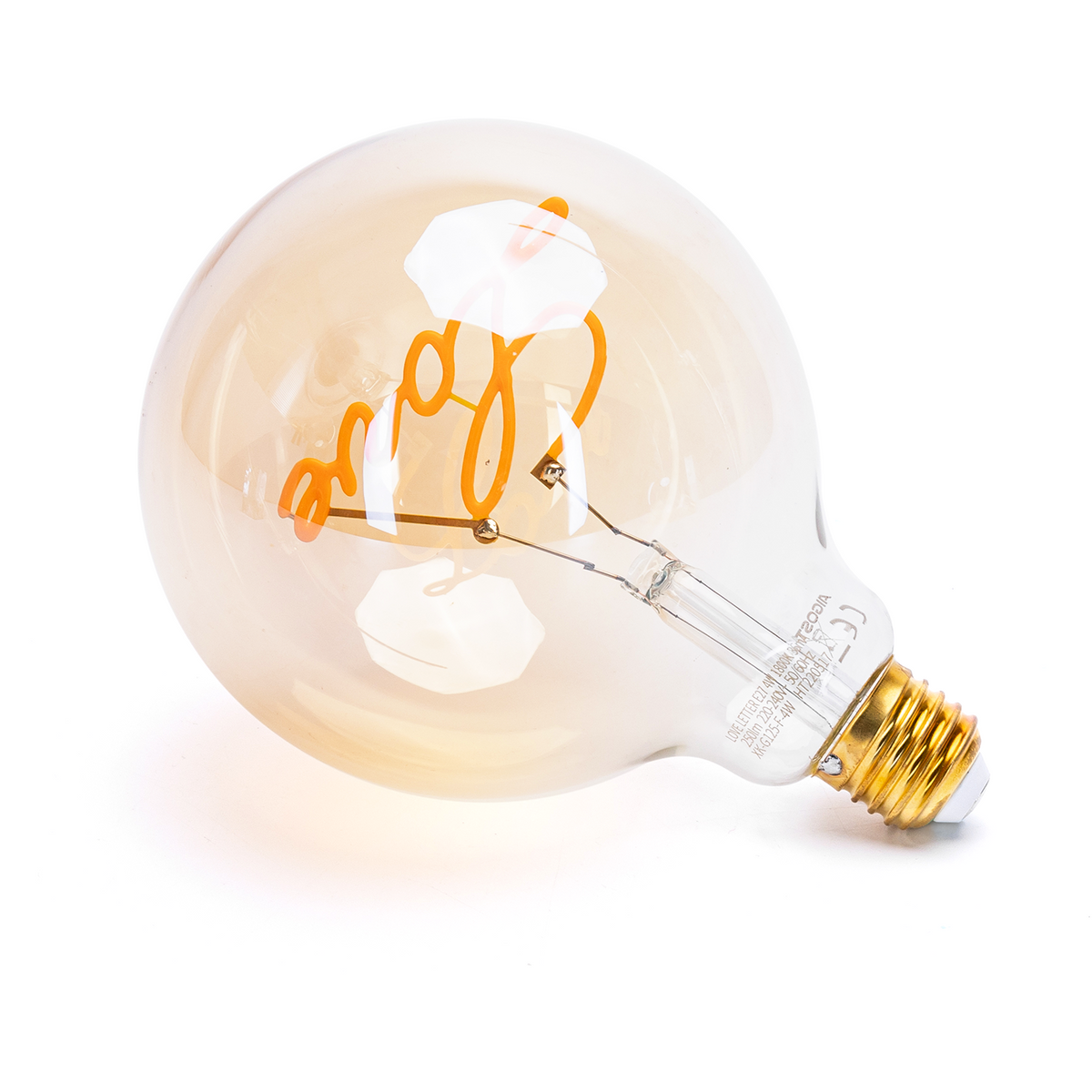 Lampadina LED Filamento 4W E27 1800K Luce Calda con Scritta Love