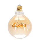 Lampadina LED Filamento 4W E27 1800K Luce Calda con Scritta Happy
