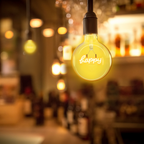 Lampadina LED Filamento 4W E27 1800K Luce Calda con Scritta Happy