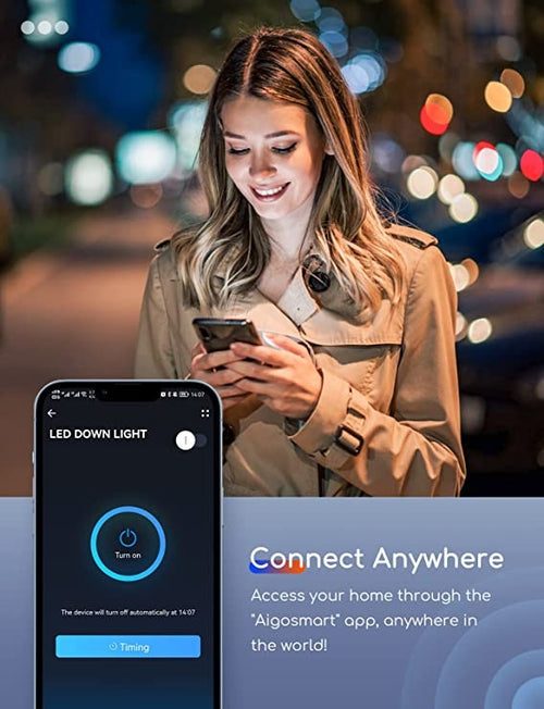 Aigostar Faretto LED da Incasso Intelligenti Wifi 9W Alexa Google Dimmerabile