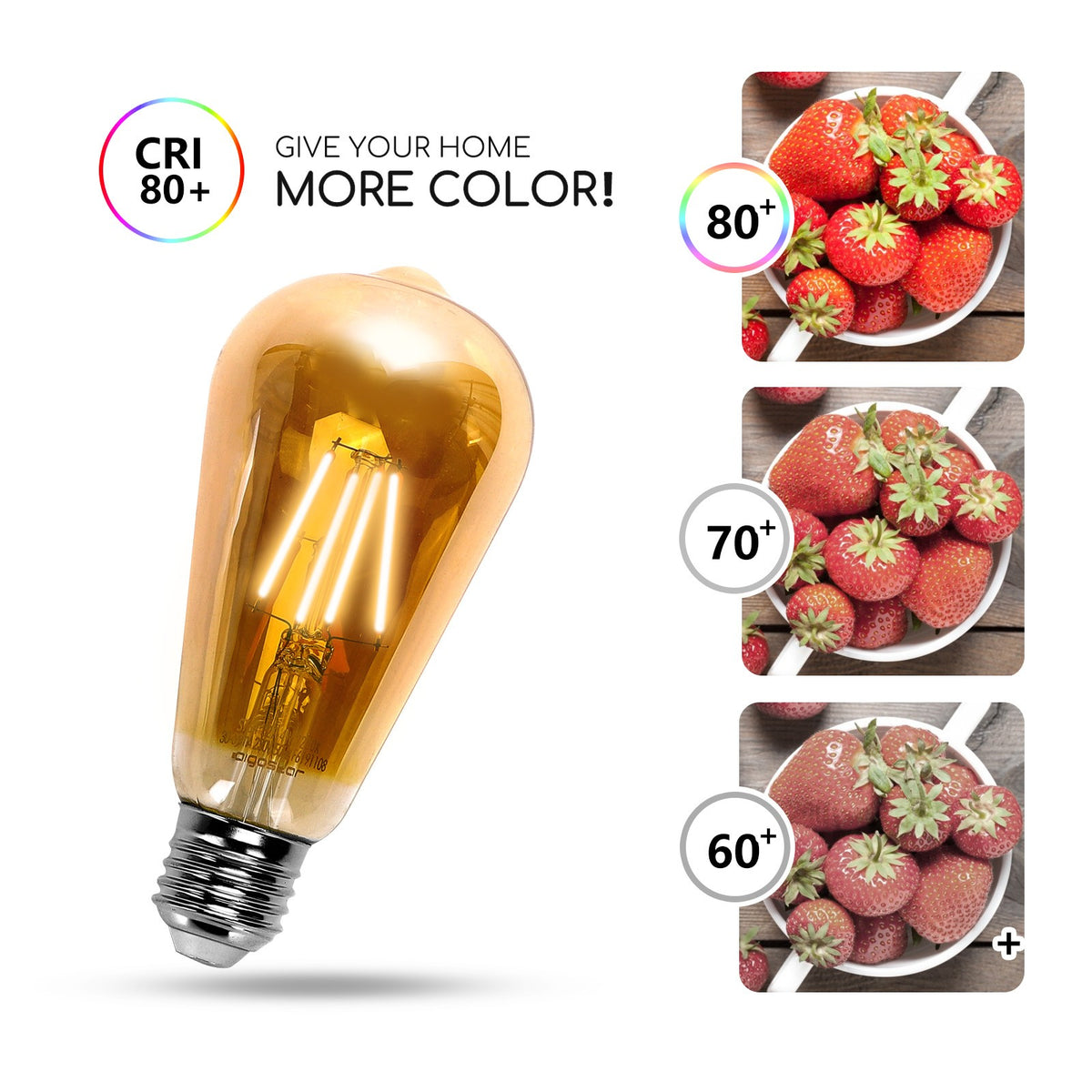 Lampadina LED Filamento ST64 4W E27 2200K Luce Calda