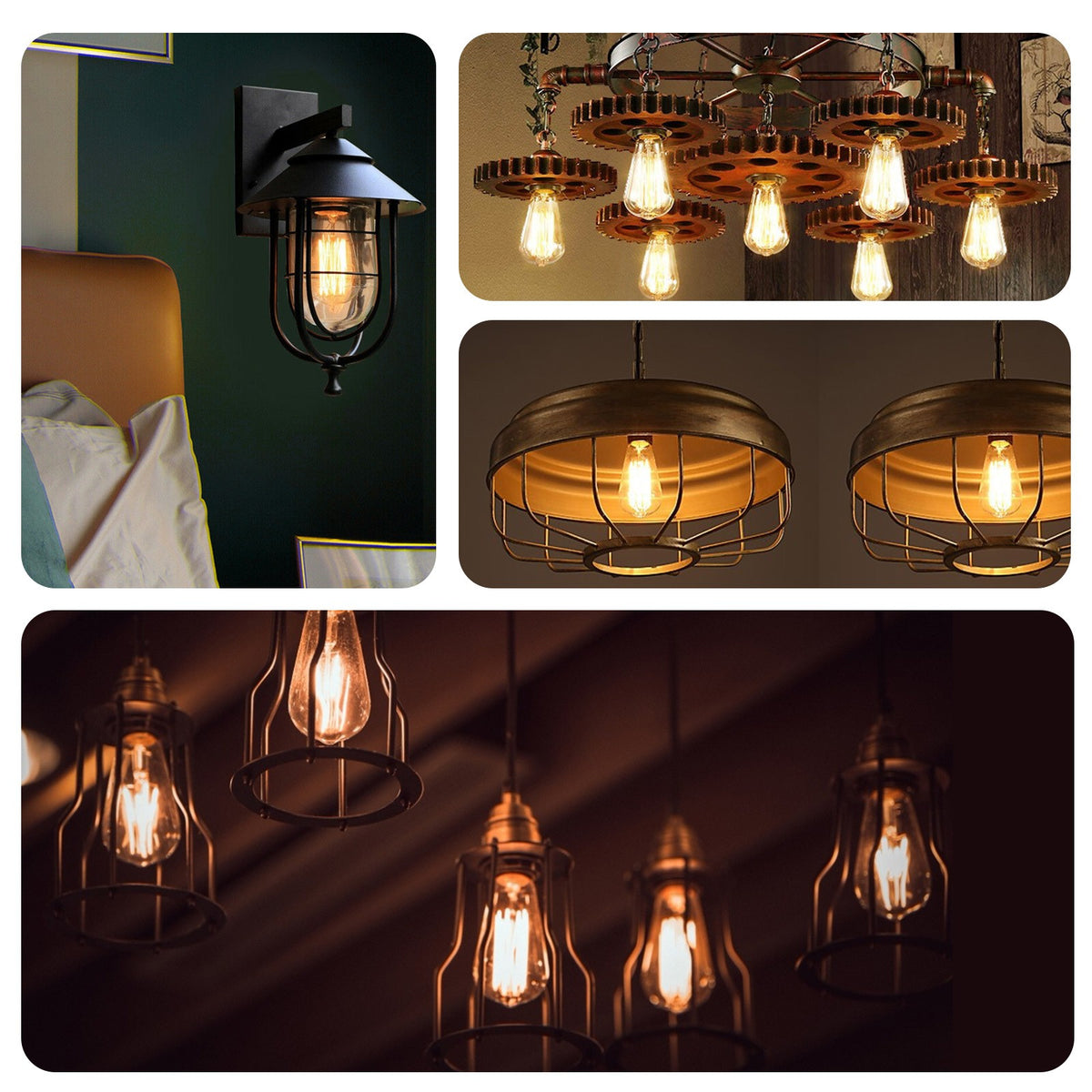 Lampadina LED Filamento ST64 4W E27 2200K Luce Calda