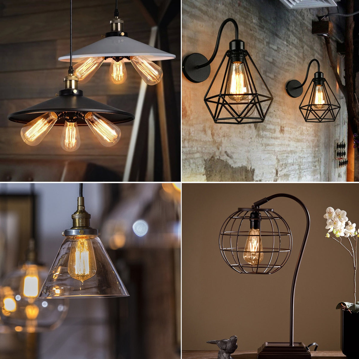 Lampadina LED Filamento ST64 4W E27 2200K Luce Calda
