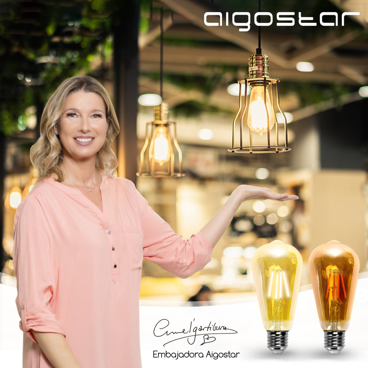 Lampadina LED Filamento ST64 4W E27 2200K Luce Calda