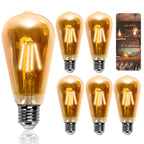 Lampadina LED Filamento ST64 6W E27 2200K Luce Calda
