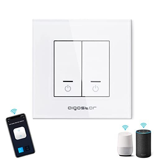 Interruttore Unidirezionale WIFI a Due Bande Compatibile Vimar Plana Bianco