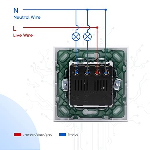 Interruttore Unidirezionale WIFI a Due Bande Compatibile Vimar Plana Bianco