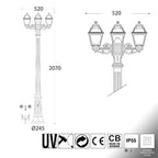Lampione da Giardino 3 Luci GIGI BISSO MARY 3 x E27 IP55 Fumagalli