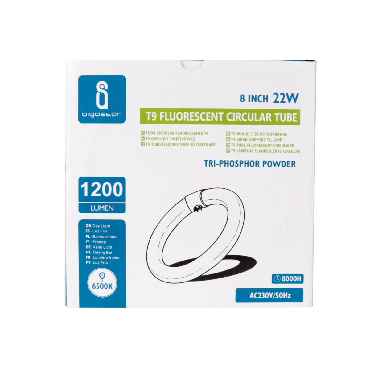 Circolina Fluorescente T9 G10Q per Plafoniera Rotonda 21cm 22W Bianco Freddo 6500K