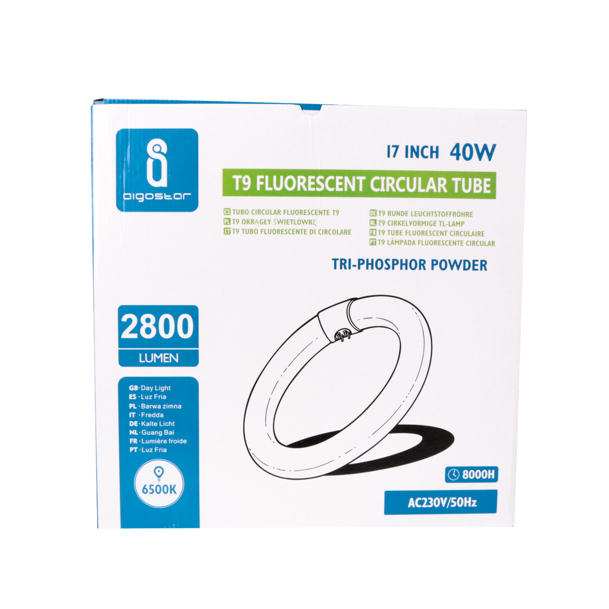 Circolina Fluorescente T9 G10Q per Plafoniera Rotonda 40cm 40W Bianco Freddo 6500K