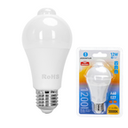 Lampadina Led A60 E27 12W Bianco Caldo 3000K con Sensore di Movimento