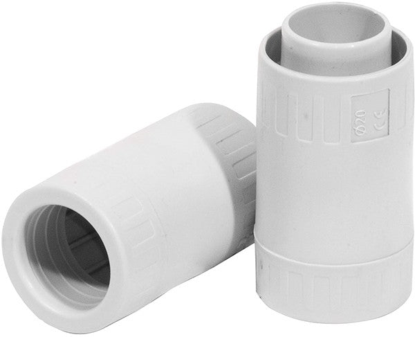 Raccordo Tubo Guaina Pari Diametro 32 mm IP65 in PVC Grigio