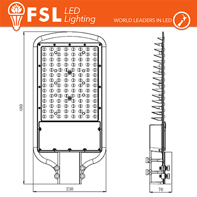 Armatura Stradale Lampione Led 100W 4000K 10.600LM IP65 FSL