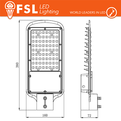 Armatura Stradale Lampione Led 60W 4000K 6.408 Lumen IP65 FSL
