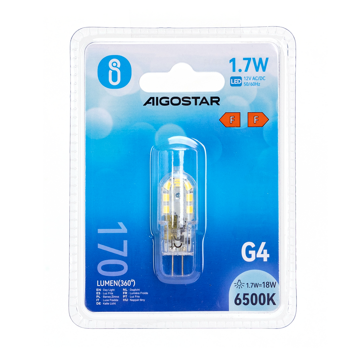 Lampadina Led G4 1,7W SMD Trasparente Bianco Freddo 6500K