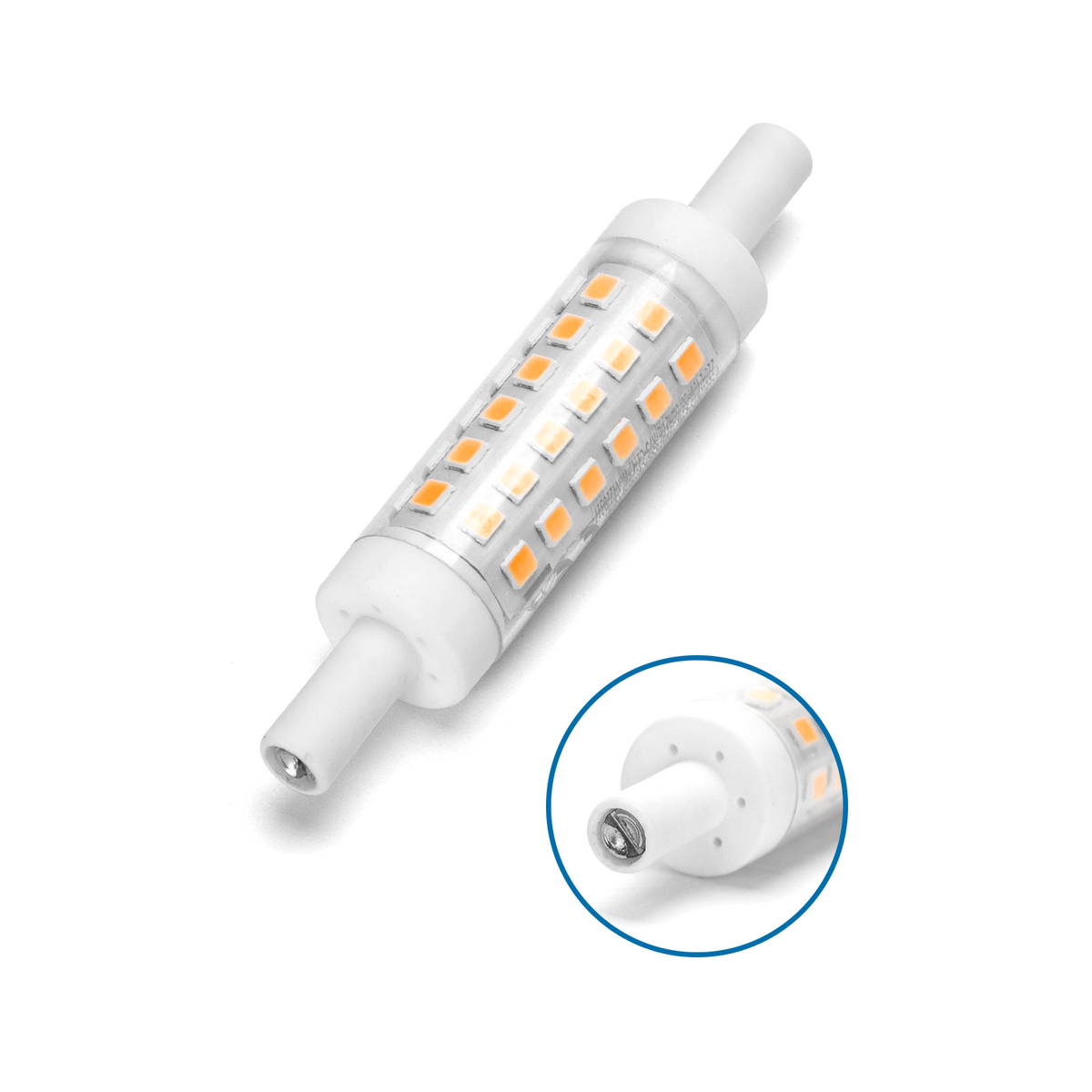 Lampadina Led R7S Lineare 78mm 4,9W SMD Bianco caldo 3000K