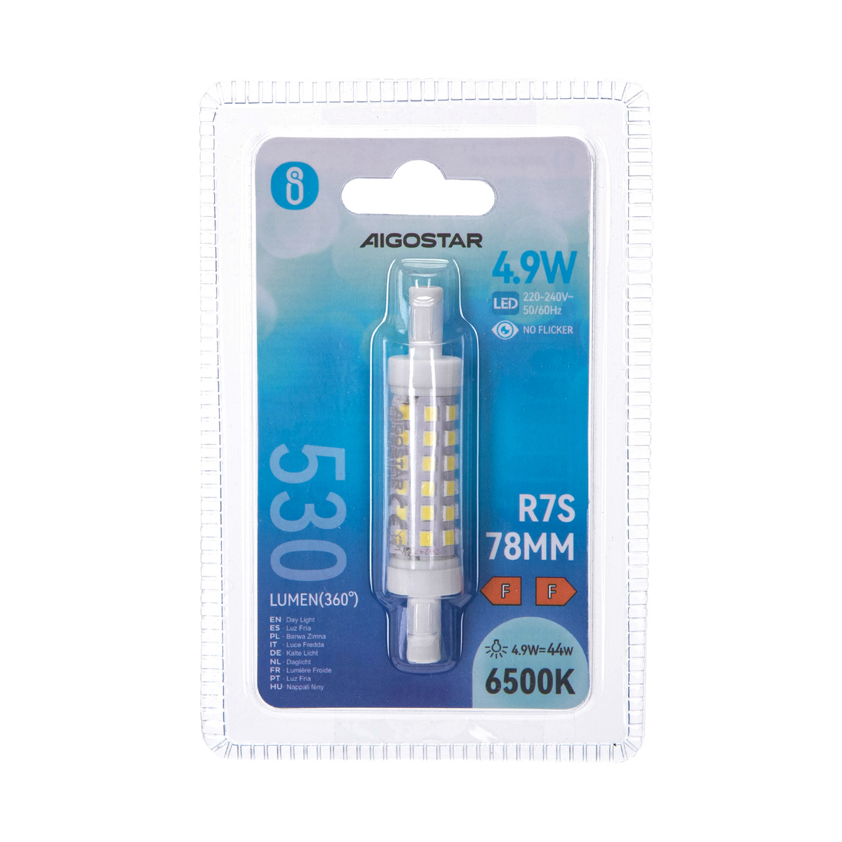 Lampadina Led R7S Lineare 78mm 4,9W SMD Bianco Freddo 6500K