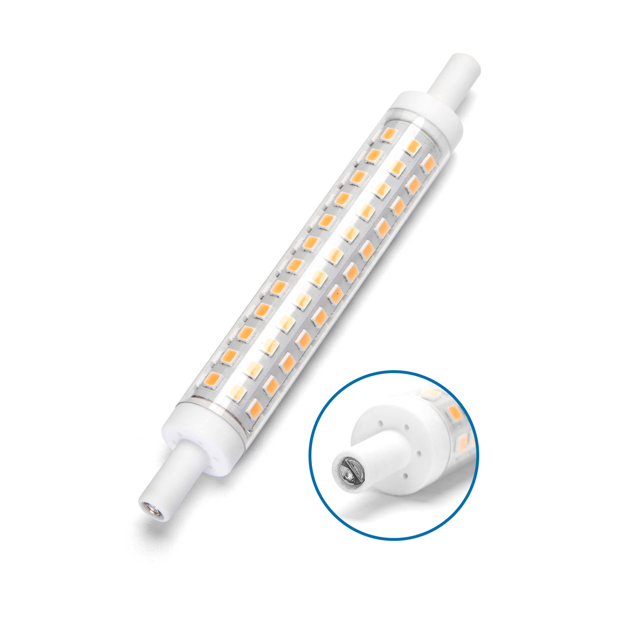 Lampadina Led R7S Lineare 118mm 9W SMD Bianco caldo 3000K