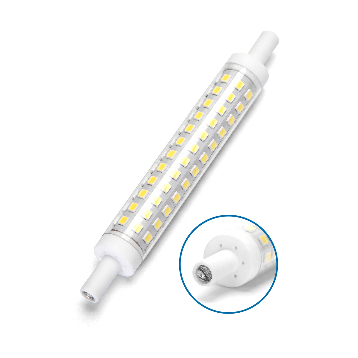 Lampadina Led R7S Lineare 118mm 9W SMD Bianco Freddo 6500K