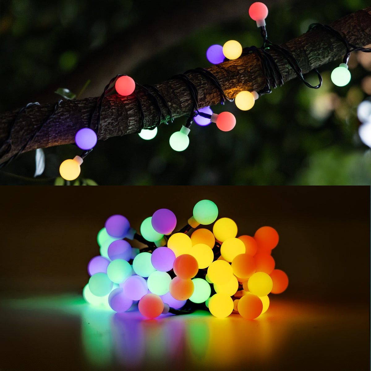 Catena Luminosa Led Con Pannello Solare Luce RGB IP65 12 Metri Opache