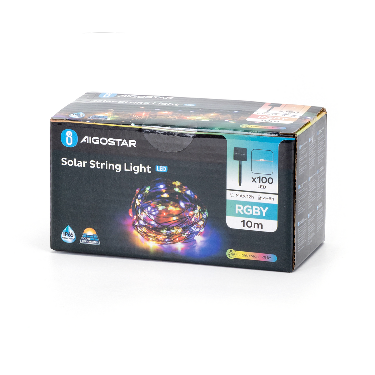 Catena Luminosa Led Con Pannello Solare Luce RGB IP65 12 Metri