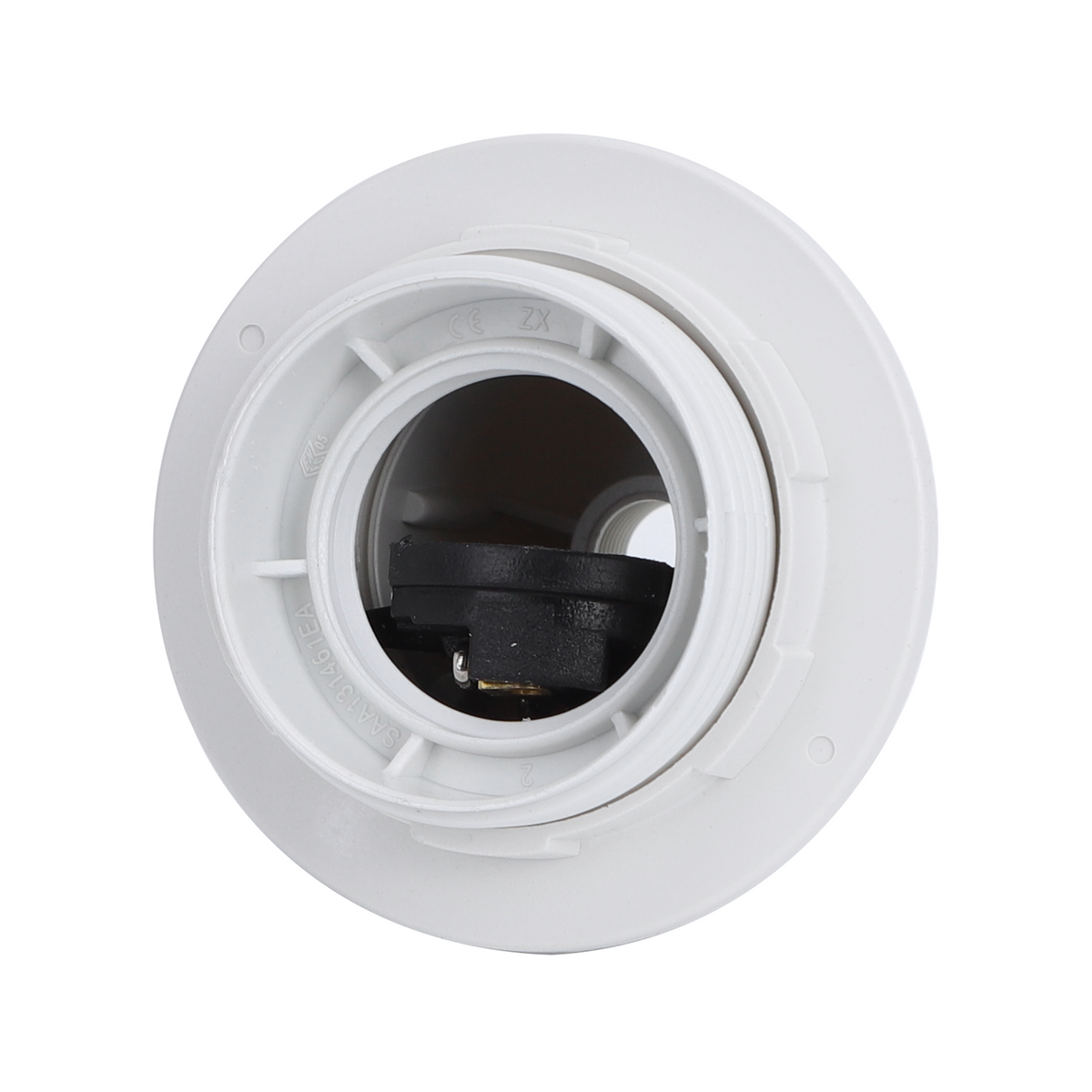 Portalampada E27 Bianco 250V in Plastica Con Anello