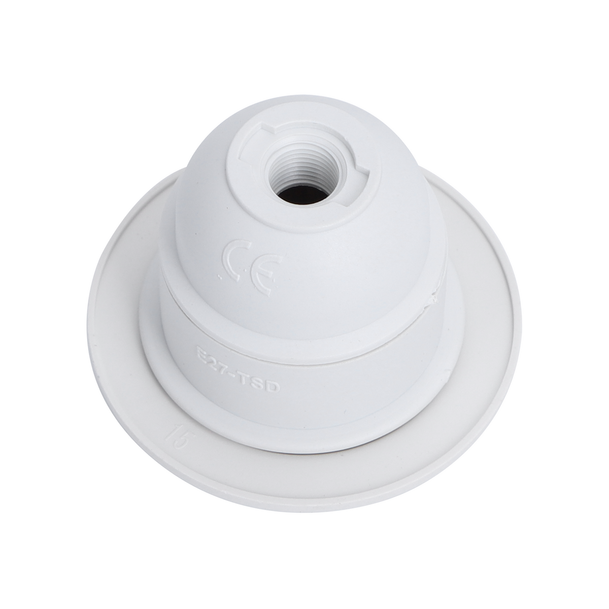 Portalampada E27 Bianco 250V in Plastica Con Anello