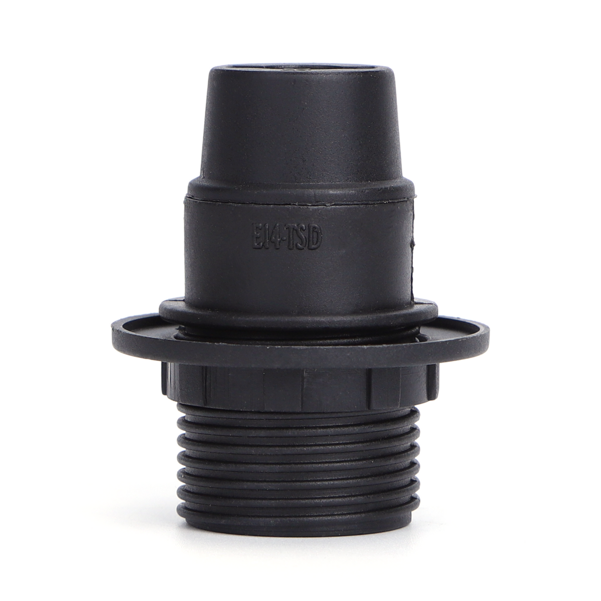 Portalampada E14 Nero 250V in Plastica Con Anello