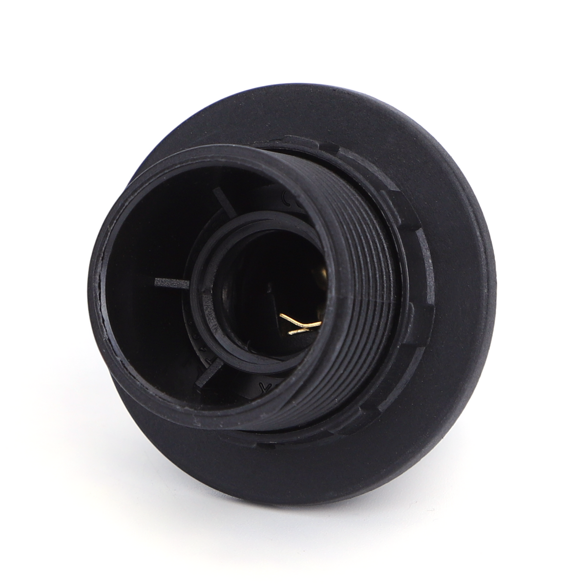 Portalampada E14 Nero 250V in Plastica Con Anello