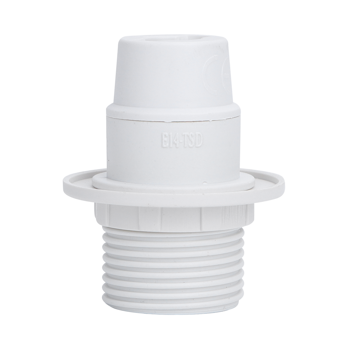 Portalampada E14 Bianco 250V in Plastica Con Anello