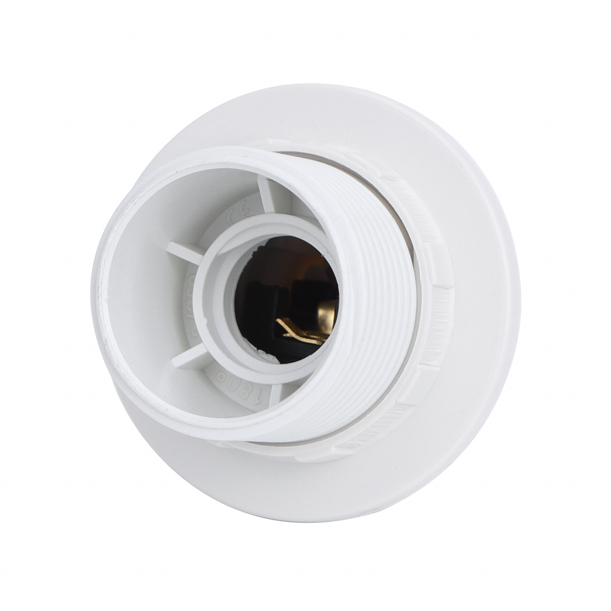 Portalampada E14 Bianco 250V in Plastica Con Anello
