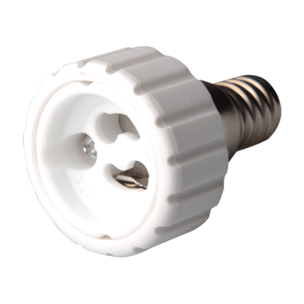 Adattatore Portalampada da E14 a GU10 Bianco 250V