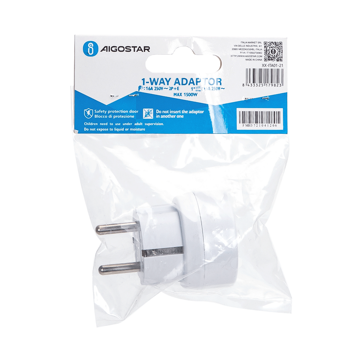 Adattatore Spina Schuko Grande 16A con Riduttore Bipasso Aigostar