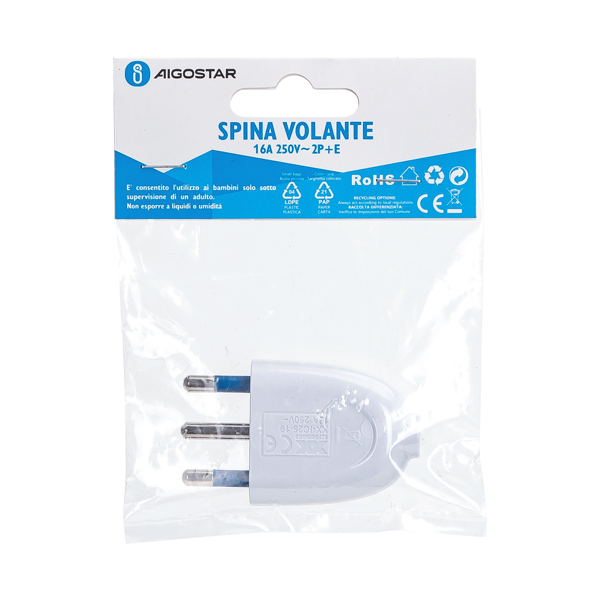Spina Volante 16A 250V Bianca Aigostar