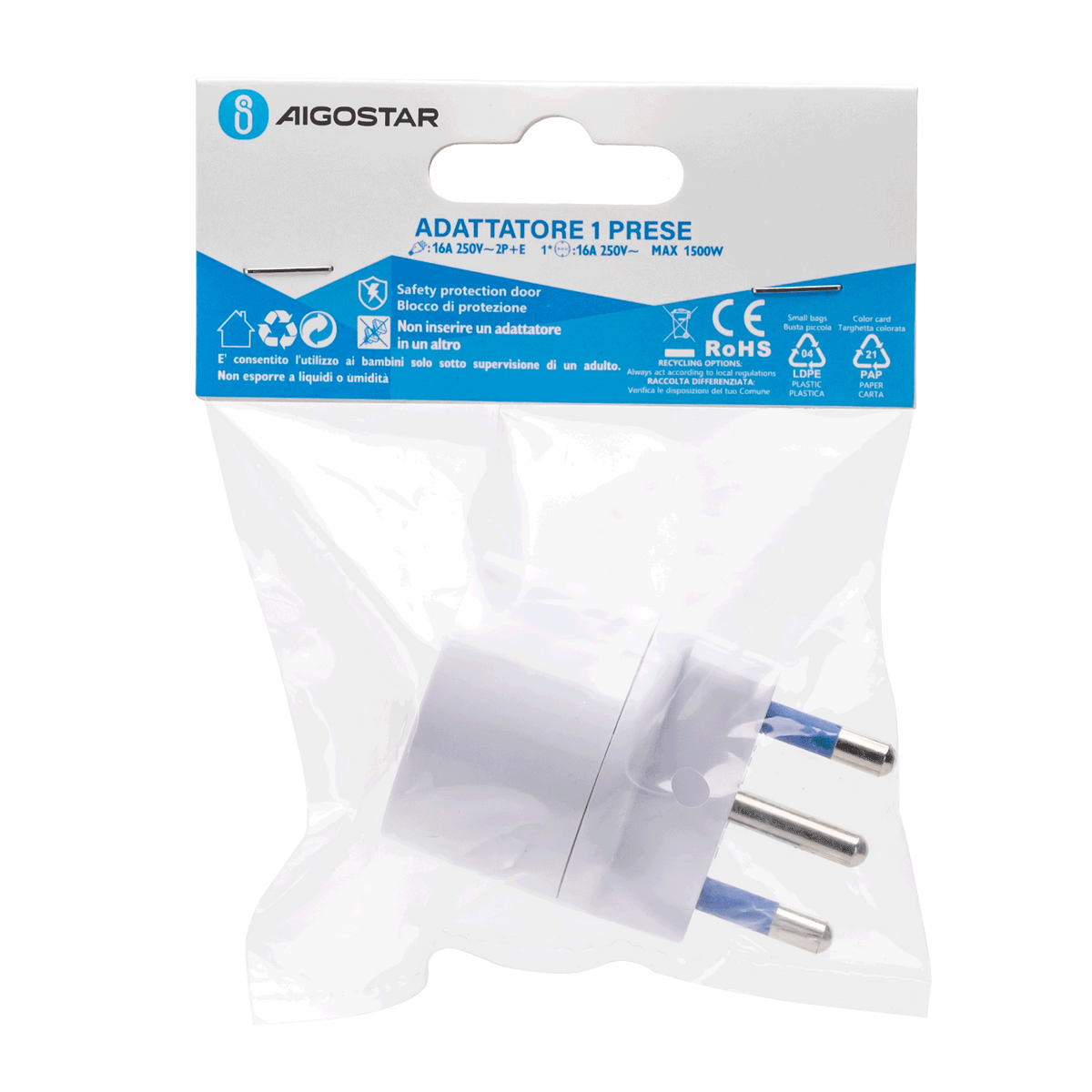 Adattatore 16A con Riduttore Schuko Aigostar