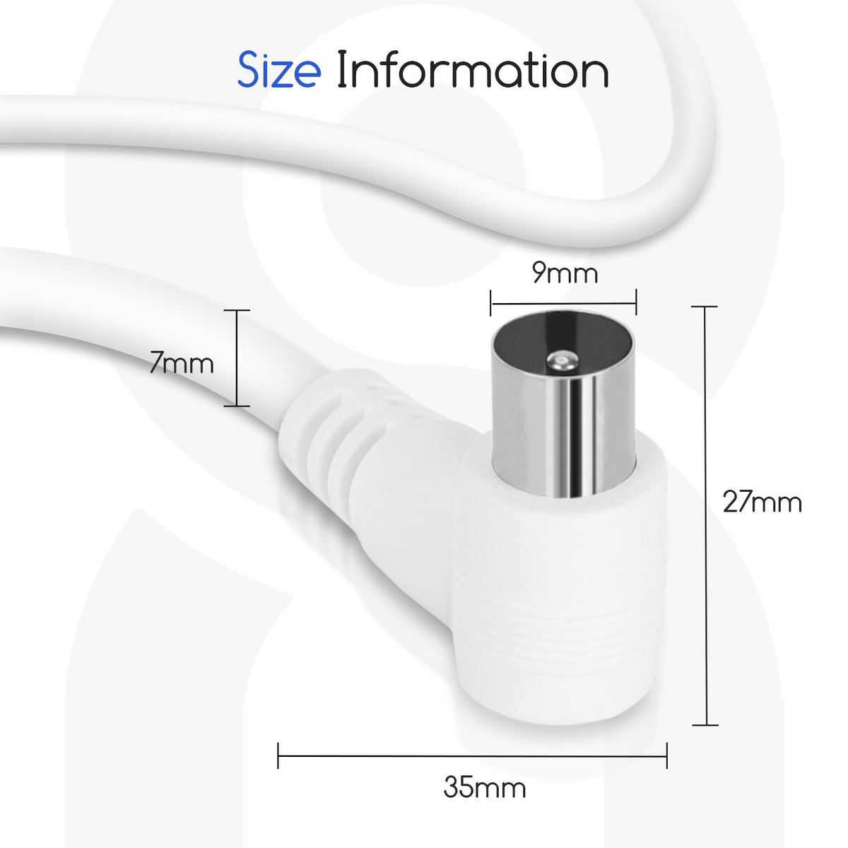 Cavo TV Per Antenna Maschio/Femmina 5mt Bianco Aigostar
